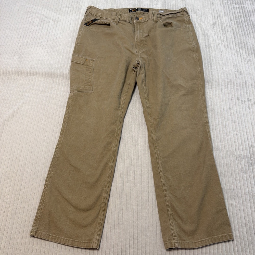 Ariat Pants Rebar M4 Mens 38x29 Brown Canvas Workwear Utility